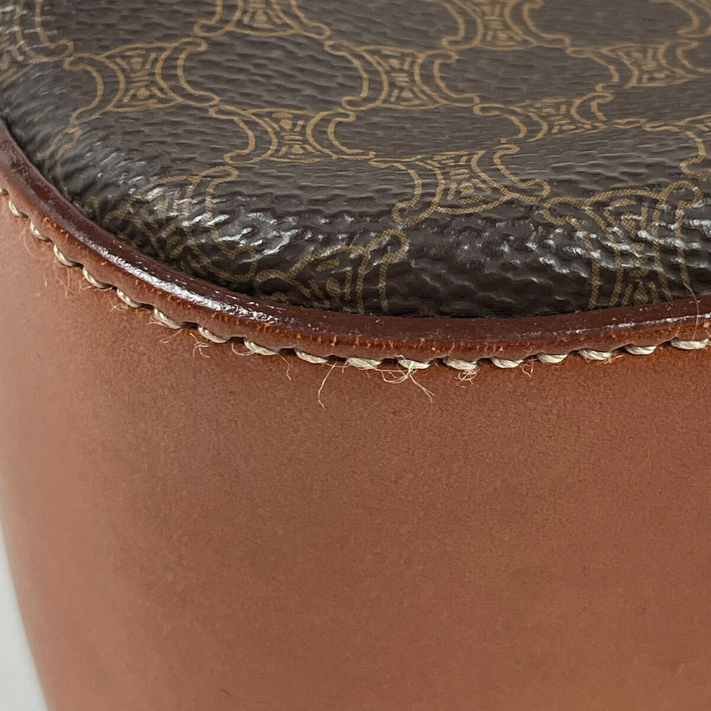 Celine Macadam Pattern Circle Canvas Handbag Brown - image 3